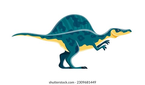 Cartoon dinosaur character, Oxalaia dino of Jurassic collection, vector kids cute toy. Funny cartoon dinosaur predator of Oxalaia spinosaurid genus, child paleontology education reptile lizard