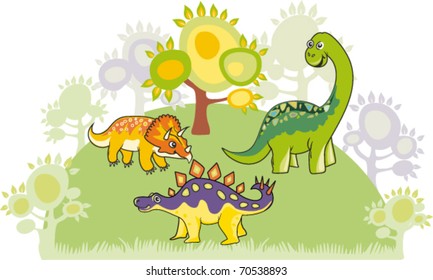 Cartoon dinosaur collection.