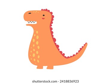 Cartoon dinosaur, cute dino, animal character vector icon, baby funny illustration isolated on white background