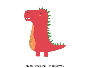 Cartoon dinosaur, cute dino, animal character vector icon, baby funny illustration isolated on white background