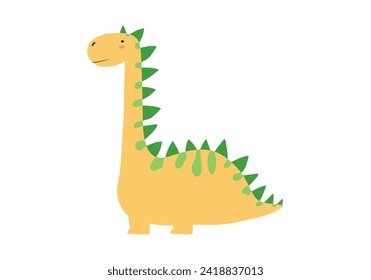 Cartoon dinosaur, cute dino, animal character vector icon, baby funny illustration isolated on white background