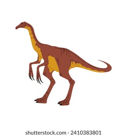 Cartoon dinosaur Deinocheirus, reptile character for kids extinct dino collection, isolated vector. Cartoon Deinocheirus or ornithomimosaur dinosaur of Cretaceous era for prehistoric reptiles study