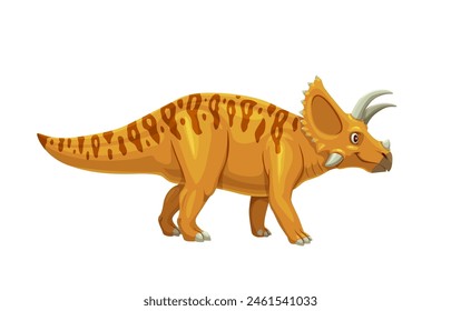 Caricatura dinosaurio o personaje de dino, Arrhinoceratops para niños Juguetes Jurásicos colección, Vector animal extinto. Dibujo animado Arrhinoceratops dinosaurio con cara linda divertida para niños dino juego de arqueología