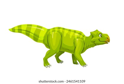 Cartoon dinosaur or dino character, Bagaceratops for kids Jurassic toys, vector extinct animal collection. Bagaceratops dinosaur with funny cute face for kids dino or cartoon archeology game