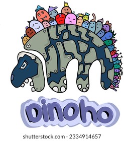 cartoon dinosaur dino ho illustration