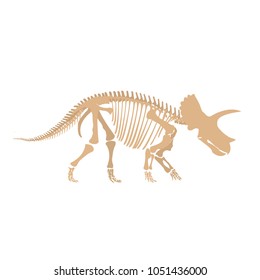 Cartoon dinosaur fossil vector 