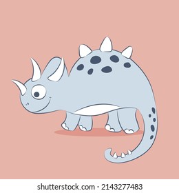 cartoon dinosaur, hand drawing colorful vector illustration for kids, flat style. baby design for cards, print, posters, logo, cover