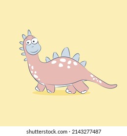 cartoon dinosaur, hand drawing colorful vector illustration for kids, flat style. baby design for cards, print, posters, logo, cover