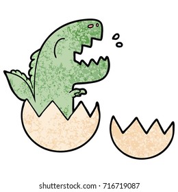 cartoon dinosaur hatching from egg