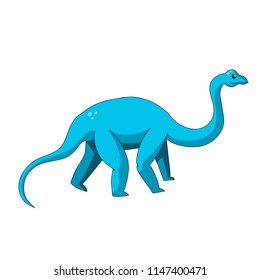 Cartoon dinosaur icon. Vector illustration with stroke. Ancient reptile character