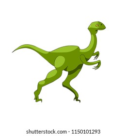 Cartoon dinosaur icon. Vector illustration with stroke. Ancient reptile character