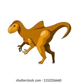 Cartoon dinosaur icon. Vector illustration with stroke. Ancient reptile character