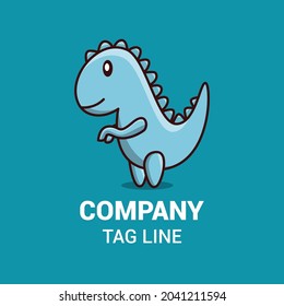 Cartoon Dinosaur, Logo and icon Design Template Vector, Emblem, Simple Design Concept