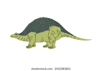 Cartoon dinosaur Nodosaurus, dino reptile character and kids extinct toy, isolated vector. Funny cute Nodosaurus or herbivorous dinosaur of Cretaceous era for child prehistoric reptiles study