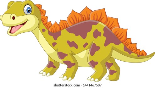 Cartoon dinosaur on white background