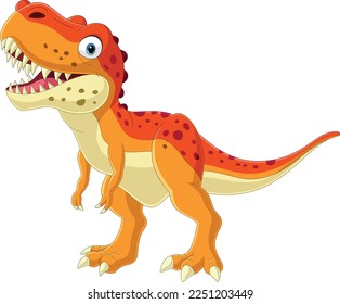 Cartoon dinosaur on white background