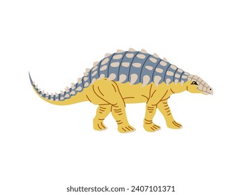 Dinosaurio de dibujos animados, personaje del reptil Panoplosaurus para niños dino educación extinta, vector aislado. Gracioso Panoplosauro lindo o dinosaurio blindado de la era Cretácica para el estudio de reptiles prehistóricos infantiles