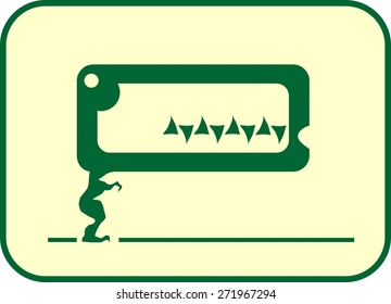 cartoon dinosaur with phone instead a head, image for game and apps development