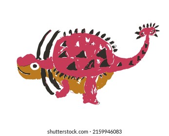 Cartoon dinosaur silhouette sign icon. Year of the Dragon vector illustration