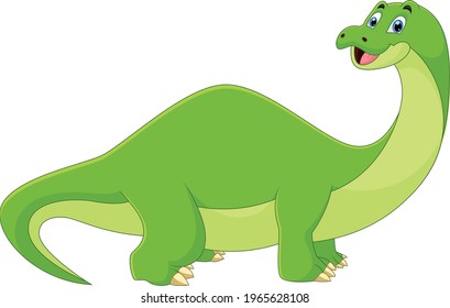 cartoon dinosaur smiling pose on a white background