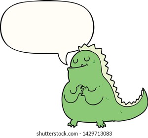 cartoon dinosaur with speech bubble