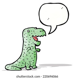 cartoon dinosaur with speech bubble