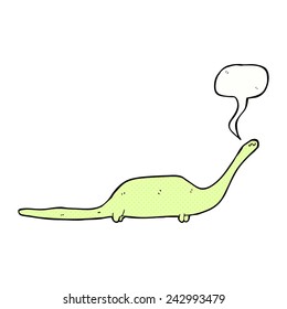 dinosaurio de dibujos animados con burbuja de habla