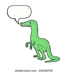 cartoon dinosaur with speech bubble