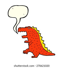 Cartoon-Dinosaurier mit Sprachblase