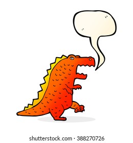 cartoon dinosaur with speech bubble