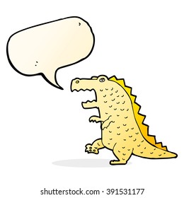 cartoon dinosaur with speech bubble