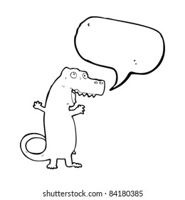 cartoon dinosaur with speech bubble