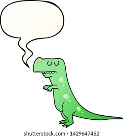 cartoon dinosaur with speech bubble in smooth gradient style