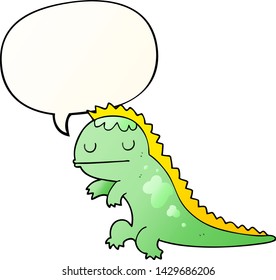 cartoon dinosaur with speech bubble in smooth gradient style