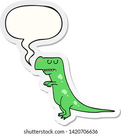 cartoon dinosaur with speech bubble sticker