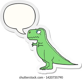 cartoon dinosaur with speech bubble sticker