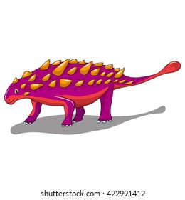 Cartoon Dinosaur with spikes, cheerful dinosaur