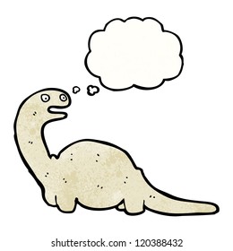 dinosaurio de dibujos animados con burbuja de pensamientos