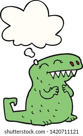 cartoon dinosaur with thought bubble