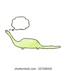 Cartoon-Dinosaurier mit Gedankenblase