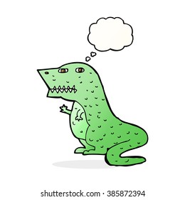 cartoon dinosaur with thought bubble