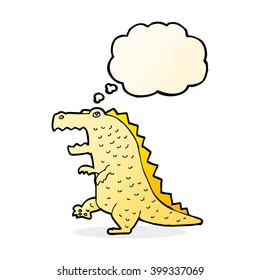 cartoon dinosaur with thought bubble