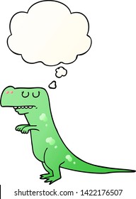 cartoon dinosaur with thought bubble in smooth gradient style