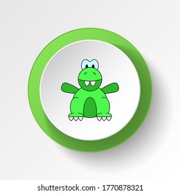 cartoon dinosaur toy colored button icon. Signs and symbols can be used for web, logo, mobile app, UI, UX