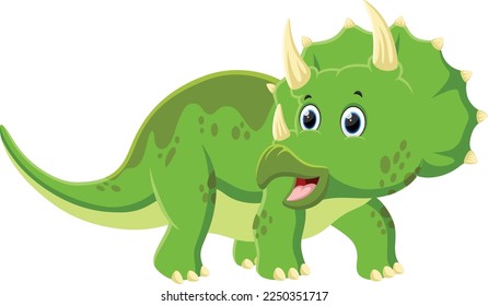 Cartoon Dinosaur Triceratops isolated on white background