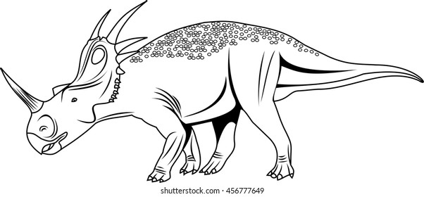 Cartoon Dinosaur Vector Illustration Coloring Dot Stock Vector (Royalty ...