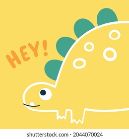 cartoon dinosaur vector illustration for kids