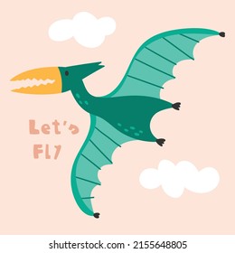 cartoon dinosaur vector illustration slogan