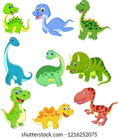 Cartoon dinosaurs collection set