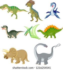 Cartoon dinosaurs collection set